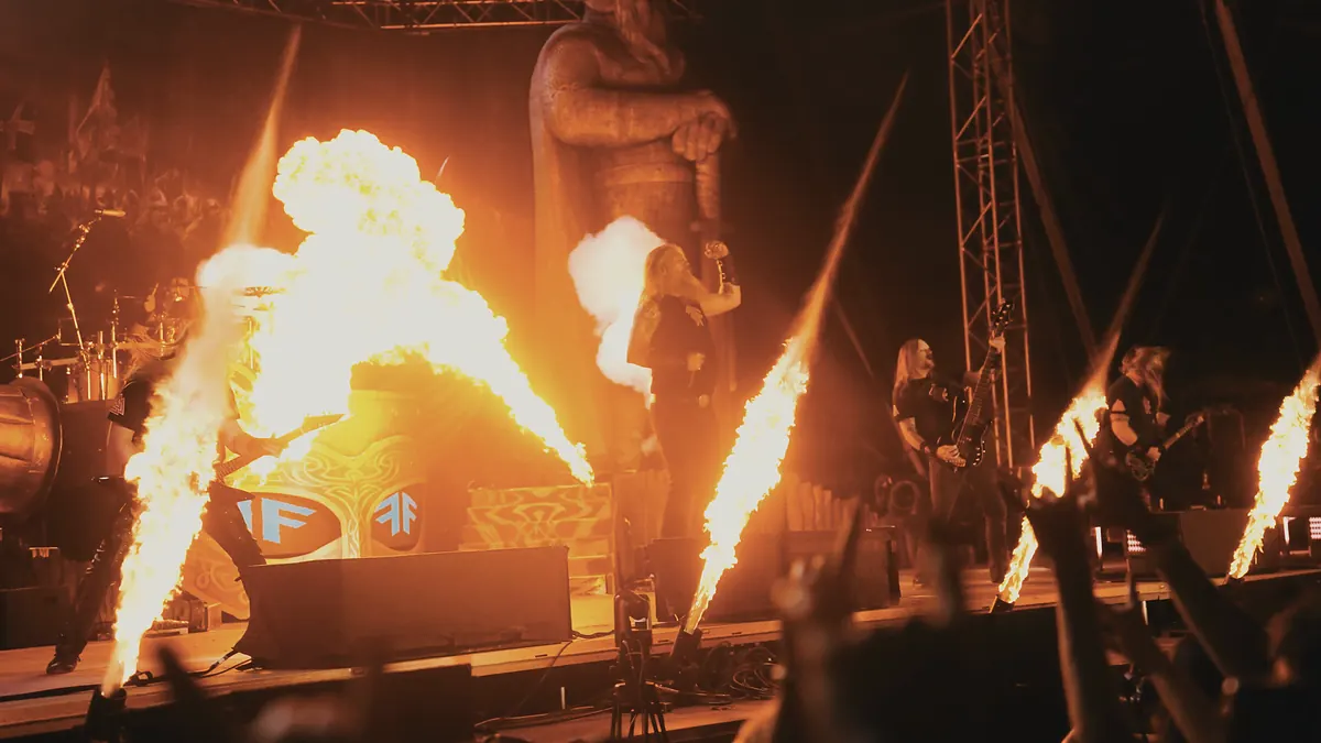 Pyrotechnics on the Hills of Rock 2024 main stage